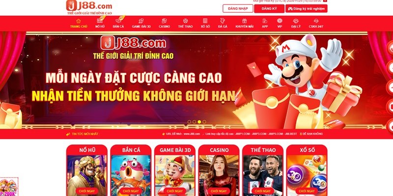 Tham gia J88 đặt cược với kho game đẳng cấp